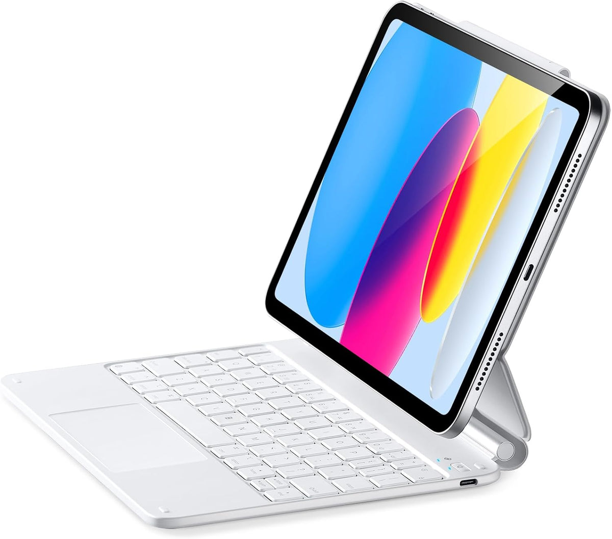 B0BP1JDYFJ | ESR iPad 11th(A16, 2025)/10th Gen Case with Keyboard, Magic Keyboard for iPad 10.9", Case with Floating Cantilever Stand, Springy Backlit Keys, Multi-Touch Trackpad, Rebound Series, White | White | Image 1