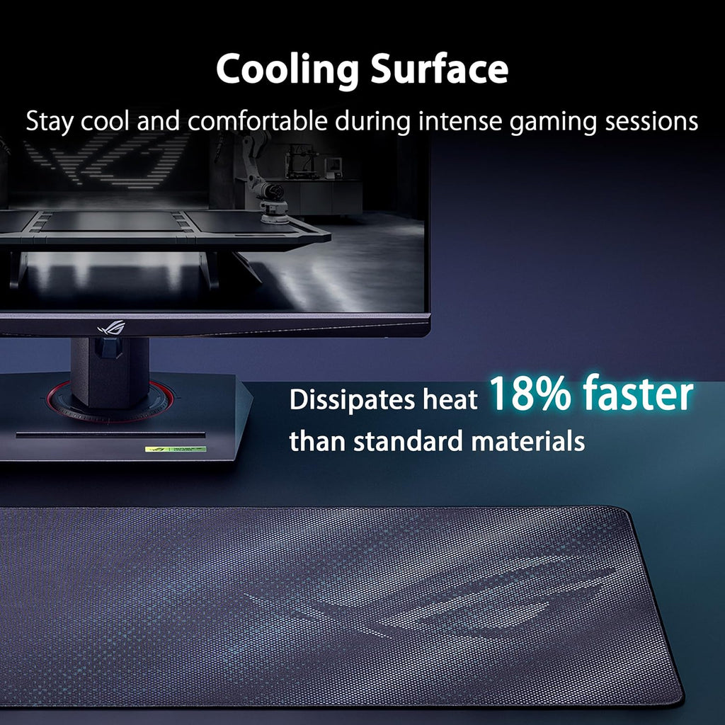 ASUS ROG Sheath II XXL Gaming Mouse Pad, Advanced Cooling Fabric, Durable Anti-Fray Edges, Non-Slip Rubber Base, 400 x 900 x 3mm, Black — product image 4