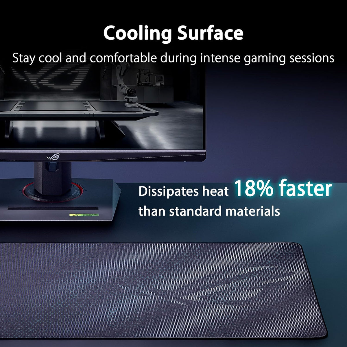 ASUS ROG Sheath II XXL Gaming Mouse Pad, Advanced Cooling Fabric, Durable Anti-Fray Edges, Non-Slip Rubber Base, 400 x 900 x 3mm, Black — product image 4