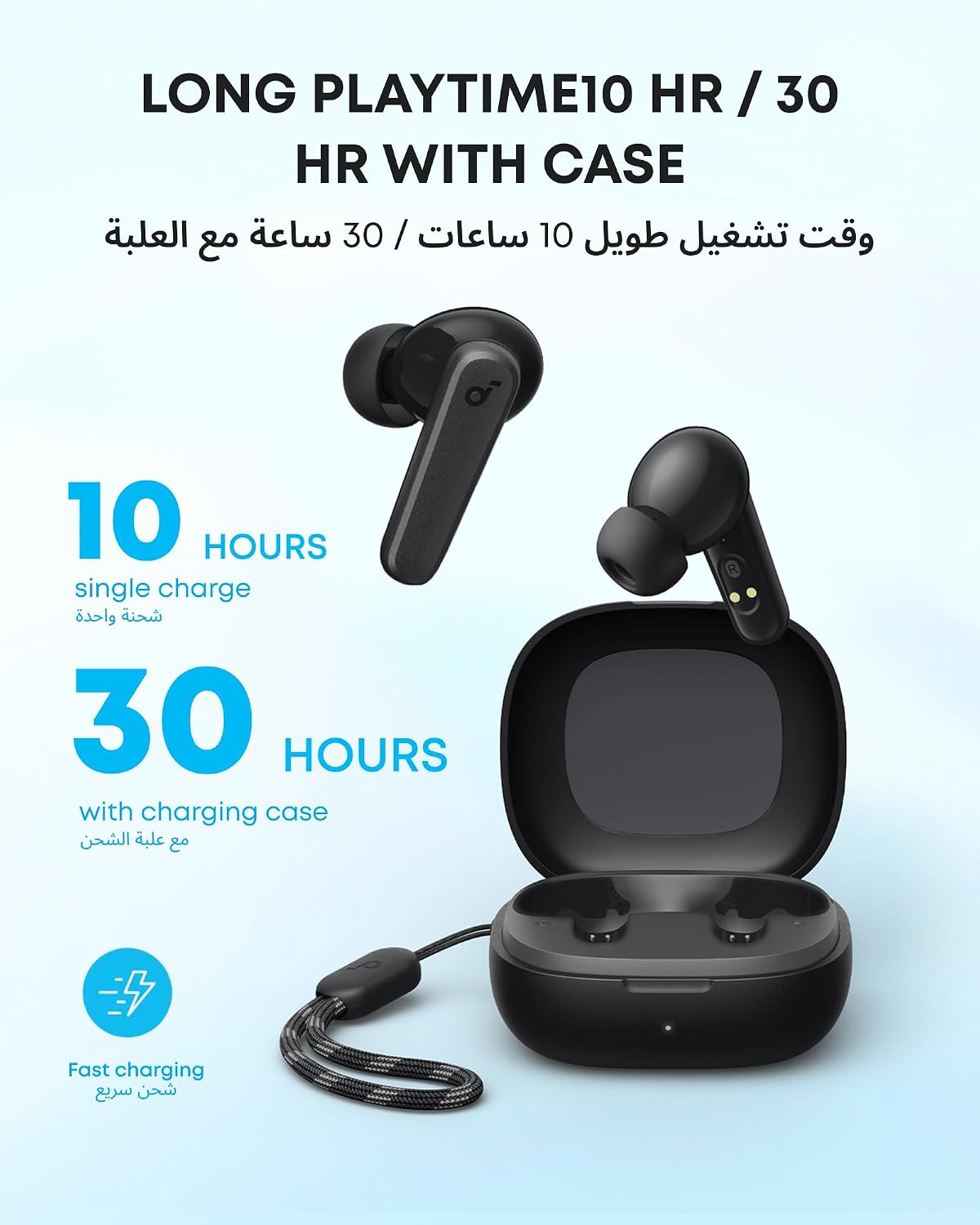 B0BTYCRJSS | soundcore by Anker P20i Earbuds, 10mm Drivers, Big Bass, 30H | Black
