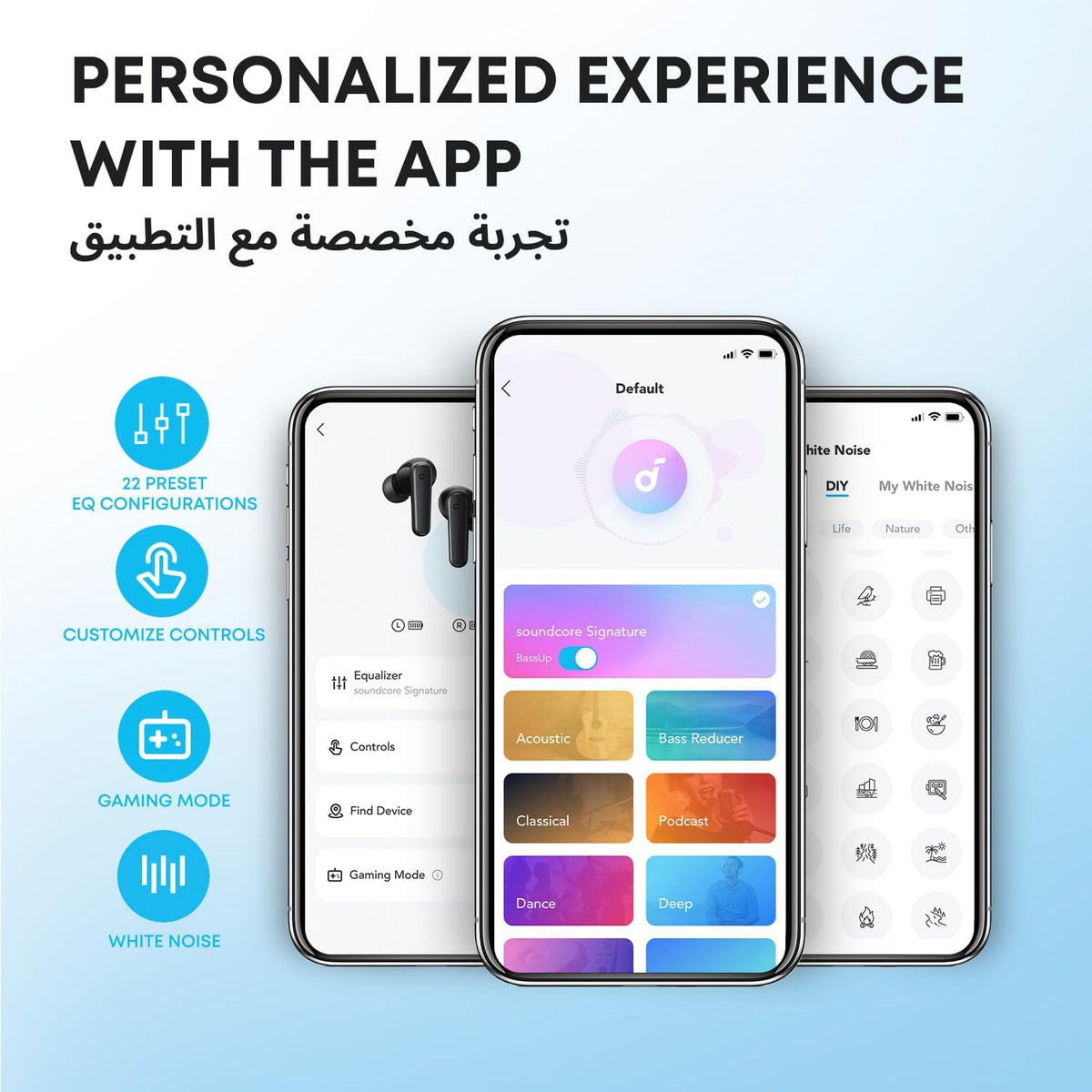 B0BTYDLTM3 | soundcore by Anker P20i Earbuds, 10mm Drivers, Big Bass, 30H | Blue