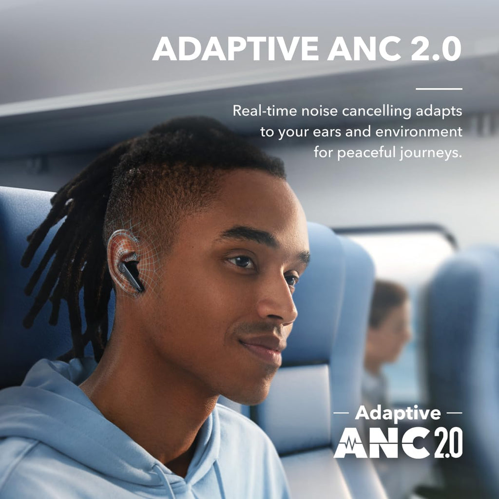 B0BZV4QFP8 | soundcore by Anker Liberty 4 NC Earbuds, 98.5% Noise Reduction | Black | Image 3