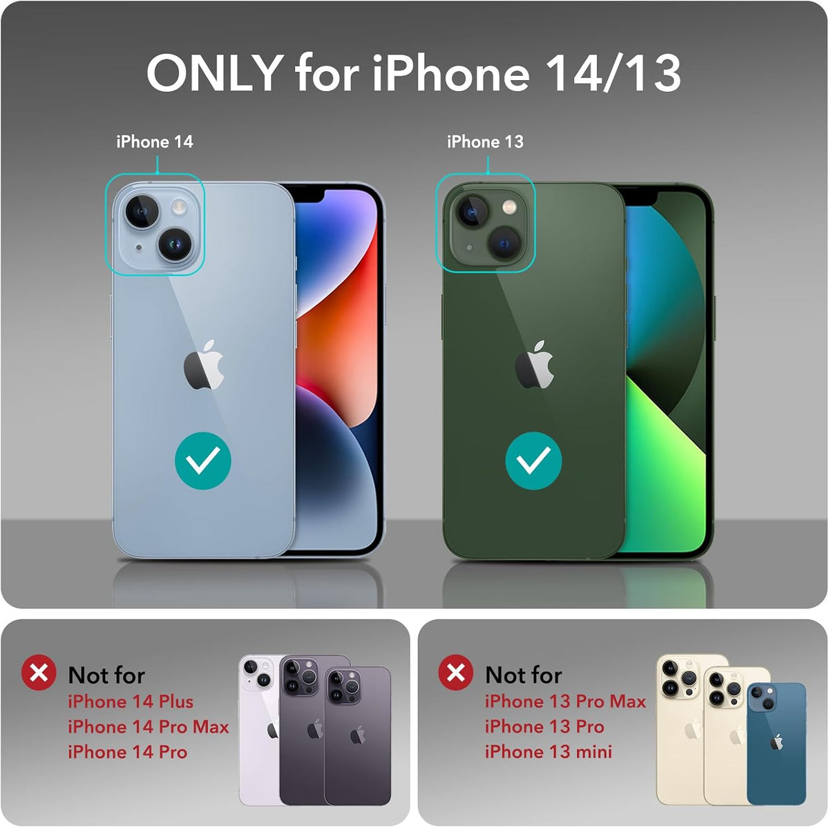 B0C3CLSS1S | ESR for iPhone 14 Case/iPhone 13 Case, Compatible with MagSafe, Shockproof Military-Grade Protection, Magnetic Phone Case for iPhone 14/13, Classic Series (HaloLock), Clear Blue | Default Title | Image 2
