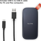 SanDisk 2TB Portable SSD - Up to 800MB/s, USB-C, USB 3.2 Gen 2 - SDSSDE30-2T00-G26 — product image 3