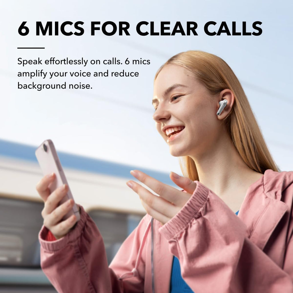 B0CB68F2DK | soundcore wireless earbuds Liberty 4 NC, ANC 98.5% (white) | Default Title | Image 6