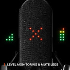 SteelSeries Alias USB Mic for PC — 3x Bigger Capsule for Gaming, Streaming and Podcasting — Sonar for Streamers Audio Software — AI Noise Cancelling — LED Mute & Level Monitoring — Shock Mount - Black — product image 6