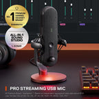 SteelSeries Alias USB Mic for PC — 3x Bigger Capsule for Gaming, Streaming and Podcasting — Sonar for Streamers Audio Software — AI Noise Cancelling — LED Mute & Level Monitoring — Shock Mount - Black — product image 2