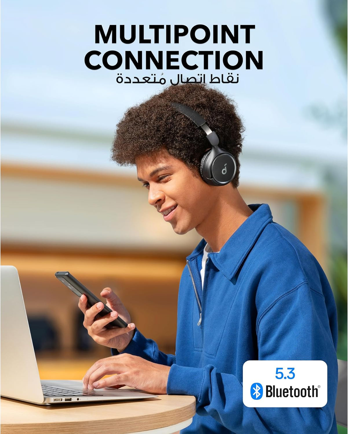 B0CD1FHLMH | soundcore by Anker H30i On-Ear Headphones, 70H Playtime, Foldable | Black | Image 4