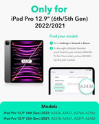 B0CDPRDWZX | ESR for iPad Pro 12.9 Case (6th/5th Generation, 2022/2021), Black | Black | Image 2