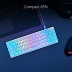ASUS ROG Falchion Ace 65% RGB Compact Gaming Mechanical Keyboard, Lubed ROG NX Red Switches & Switch Stabilizers, Sound-Dampening Foam, ABS Keycaps, Wired with KVM, Three Angles, AR layout, White — product image 2