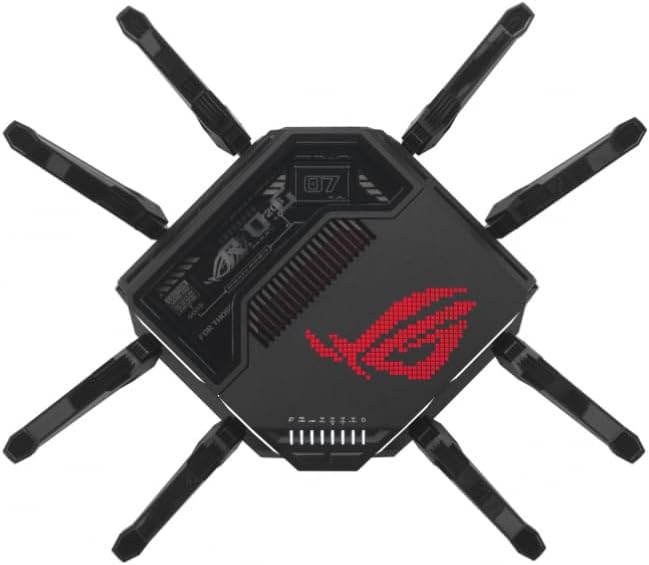 ASUS ROG Rapture GT-BE98 Quad-band WiFi 7 AiMesh Extendable Gaming Router, 25Gbps, 320MHz, 4K-QAM, Dual 10G Ports, Quad 2.5G Ports, VPNs, 4G LTE/5G Mobile Tethering - Black — product image 2