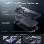 B0CKRB4DGY | ESR for iPhone 15 Pro Max Case with Screen Protector | Light Dark Blue | Image 9