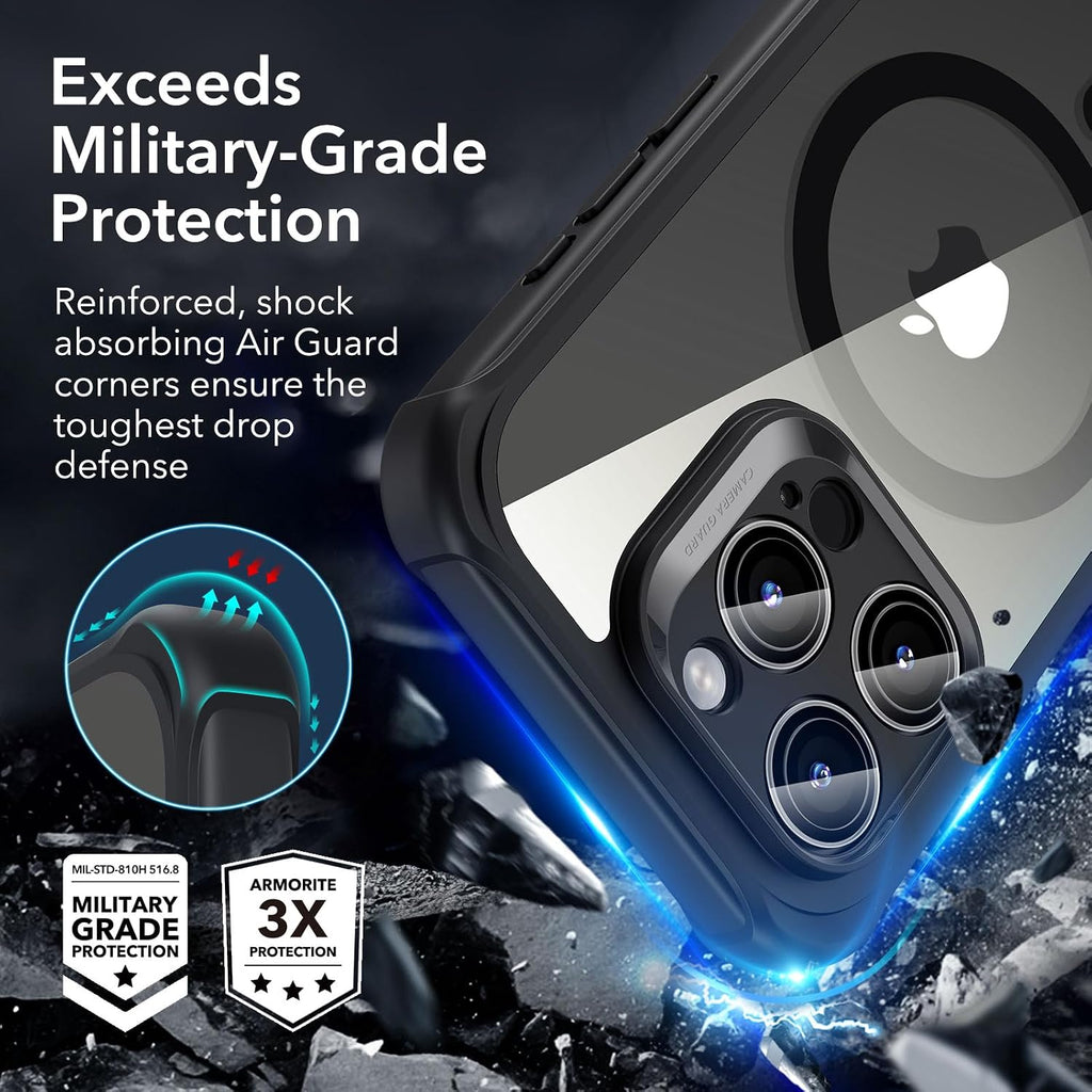 B0CKRF5ZLZ | ESR for iPhone 15 Pro Max Case with Screen Protector | Clear Black | Image 3