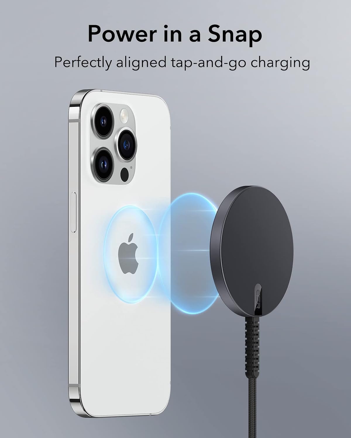 B0CKXGJM65 | ESR Wireless Charger Compatible with MagSafe Charger, Phone Charger for iPhone 17/16/15/14/13/12 Series, AirPods 4/3/AirPods Pro, Strong Magnetic Lock, 2 Pack,Black | Black | Image 2