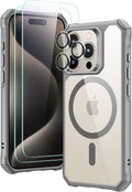 B0CMCPL2CV | ESR for iPhone 15 Pro Case with Screen & Camera Protector, Clear Grey | Clear Grey Set | Image 1