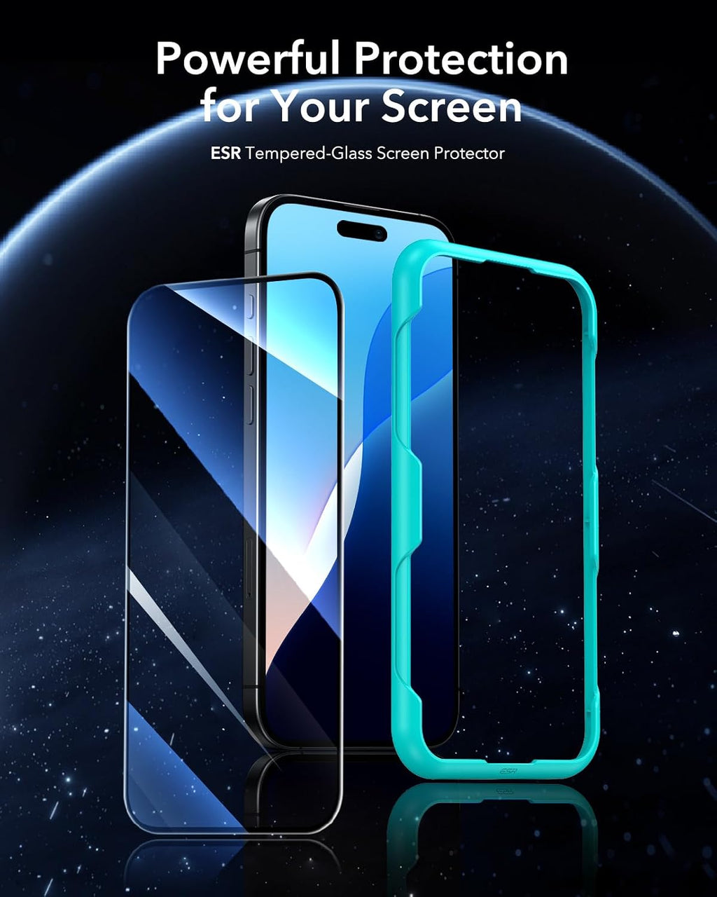 B0CMTNPBFW | ESR 3 Pack for iPhone 16/iPhone 15 Screen Protector, Align Frame | 3 Pack | Image 2