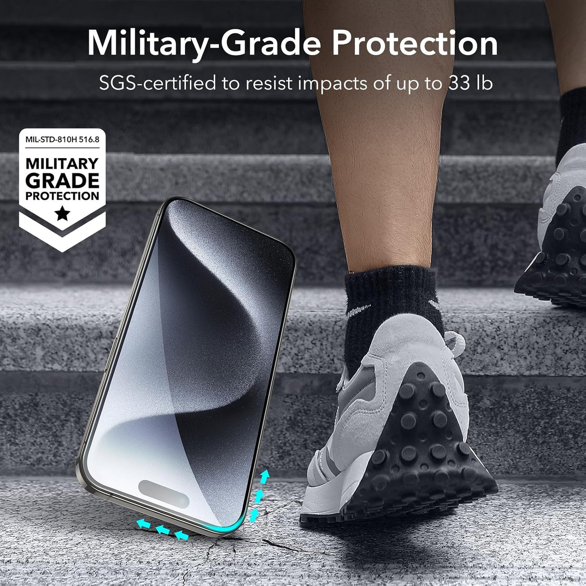 B0CMTPJXXY | ESR 3 Pack for iPhone 15 Pro Screen Protector, Align Frame | 3 Pack | Image 2