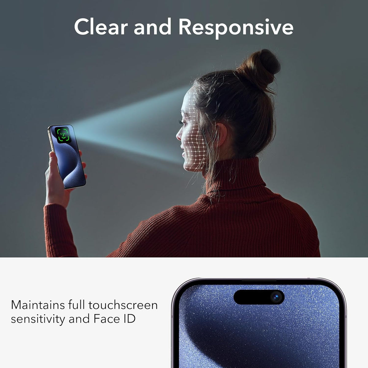 B0CMTPX2TS | ESR 3 Pack for iPhone 15 Pro Privacy Screen Protector, Align Frame | 3 Pack Privacy | Image 6