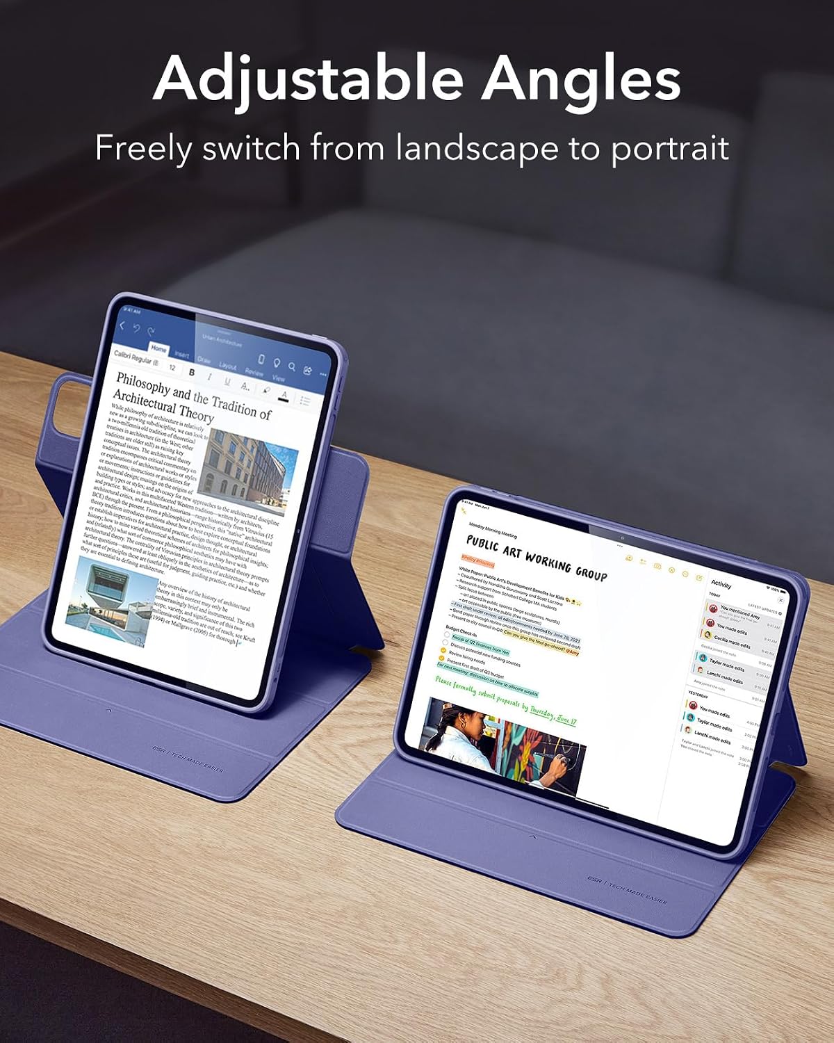 B0CRHHK9RN | ESR for iPad Pro 13 Inch Case M5/M4 (2025/2024), Rebound 360 Series, Purple | Purple | Image 5