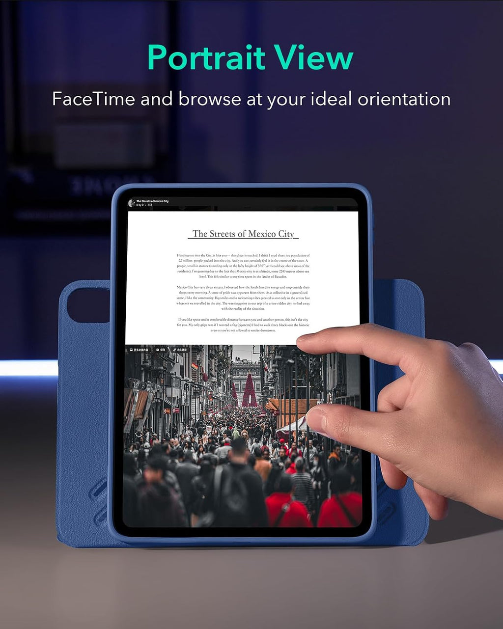 B0CRHHSWKW | ESR for iPad Air 13 inch Case M4/M3/M2 (2026/2025/2024), Shift Series, Blue | Blue | Image 5