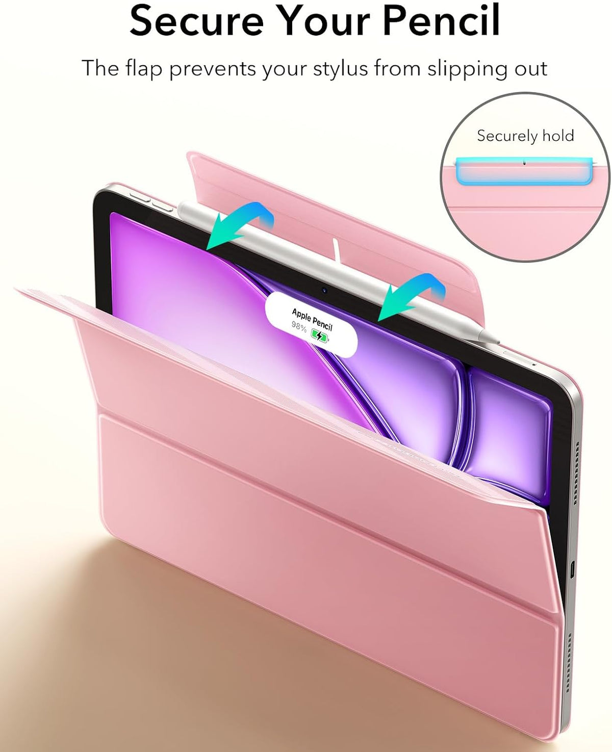 B0CRHJDPTP | ESR for iPad Air 13 Inch Case M4/M3/M2, iPad Pro 12.9 Case, Pink | pink | Image 4