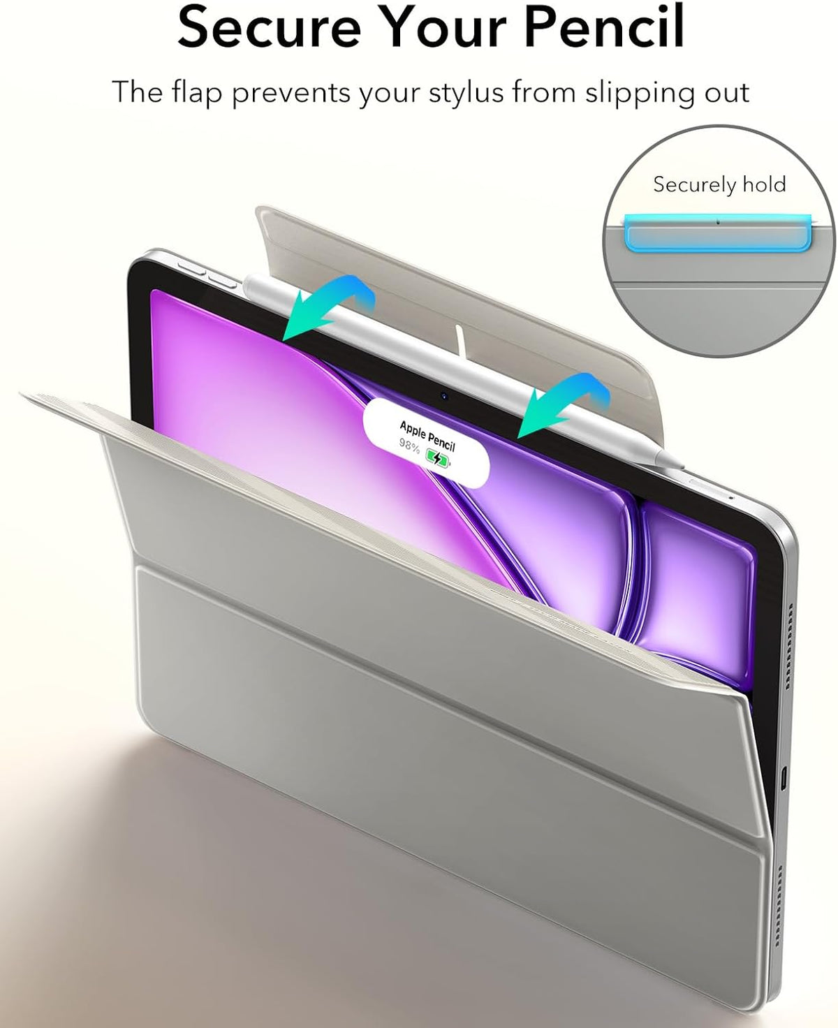 B0CRHJ11BK | ESR for iPad Air 13 Inch Case M4/M3/M2, iPad Pro 12.9 Case | Grey | Image 24