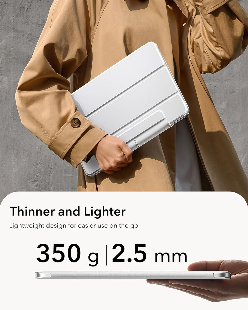 B0CRHK58NX | ESR for iPad Air 13 Inch Case M4/M3/M2, iPad Pro 12.9 Case | White | Image 10