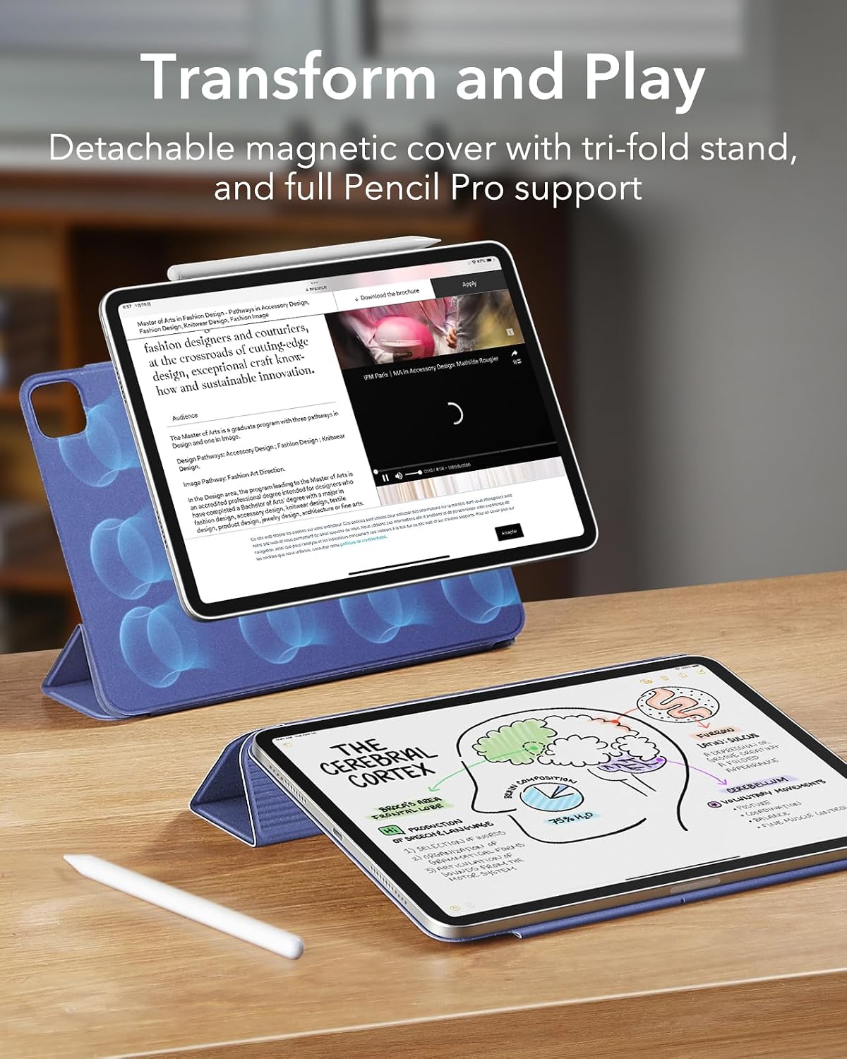 B0CRHKS7HM | ESR for iPad Pro 13 inch Case (2024), Powerful Magnetic Attachment, Slim Trifold Stand Case, Supports Apple Pencil Pro and Pencil (USB-C), Auto Wake/Sleep, Durable Protection, Rebound Series | Purple | Image 3