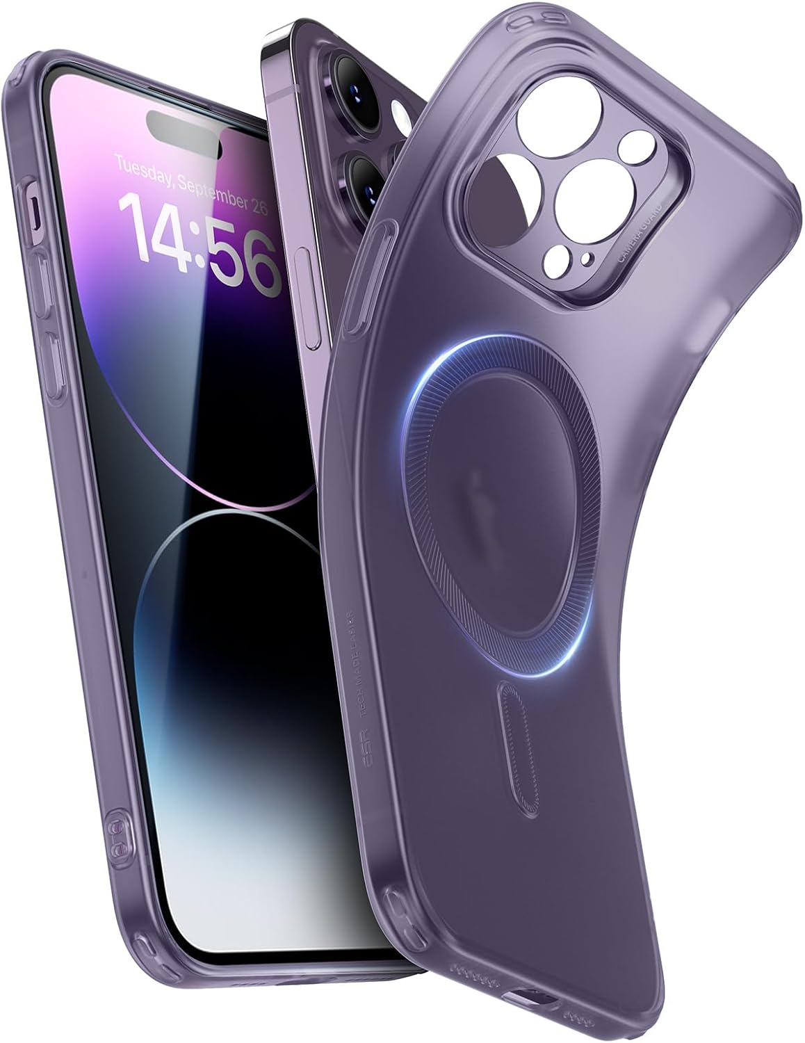 B0CWGXJS4C | ESR for iPhone 14 Pro Max Case, Compatible with MagSafe, Military-Grade Protection, Resists Yellowing and Scratches, Magnetic Phone Case for iPhone 14 Pro Max, Zero Series, Frosted Purple | Default Title | Image 1