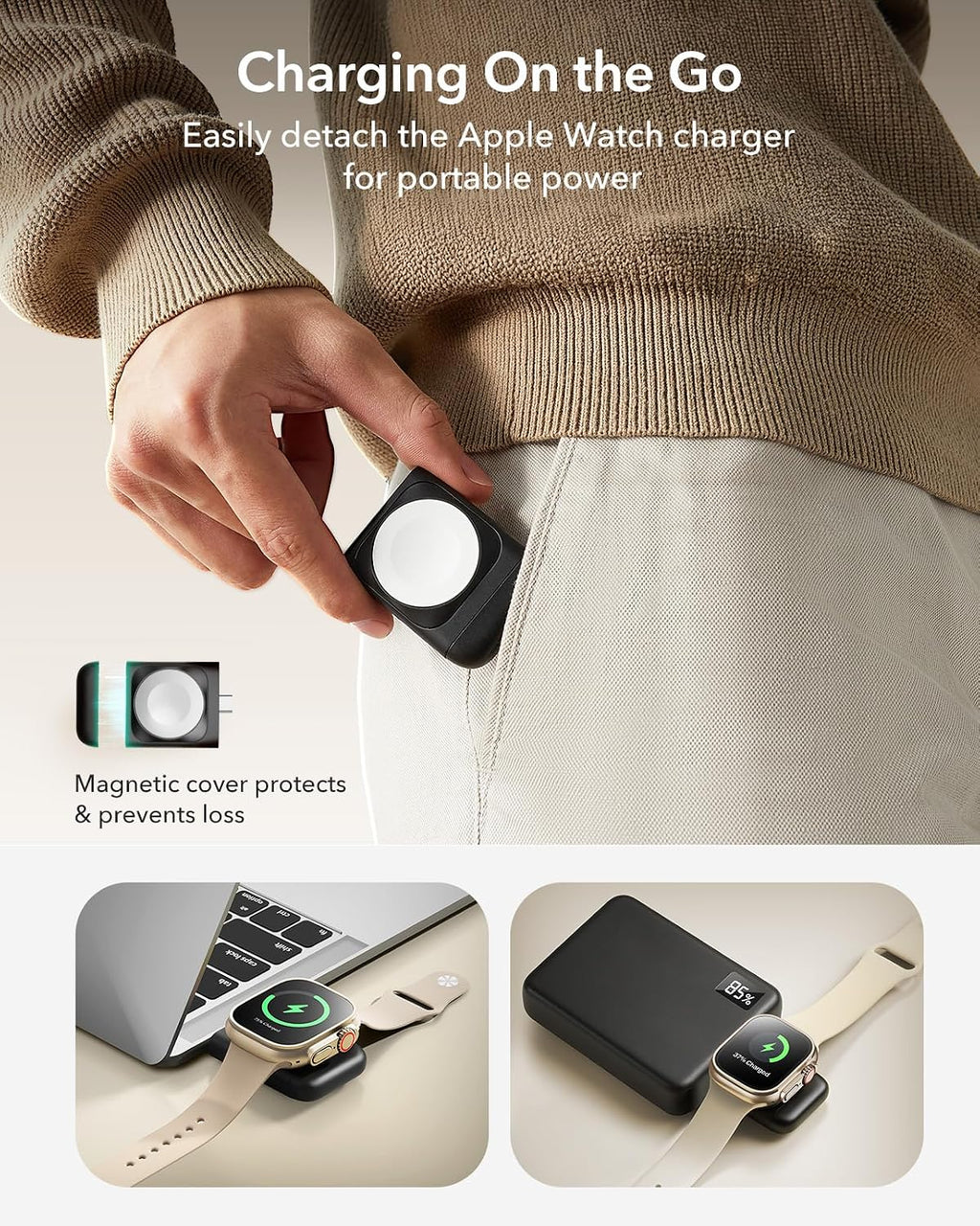 B0CX8Y74CQ | ESR 15W 3-in-1 Wireless Charging Station for iPhone 18 Pro/Duo/17-12 | Black | Image 8