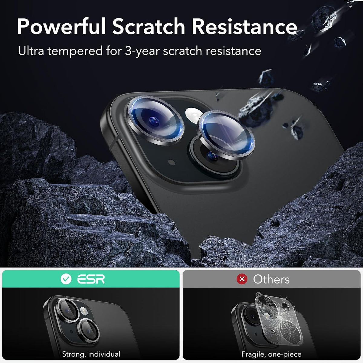 B0CYYYLNBM | ESR for iPhone 15/15 Plus/14/14 Plus Camera Lens Protector, 1 Pack, Black | Black-1 Pack | Image 5