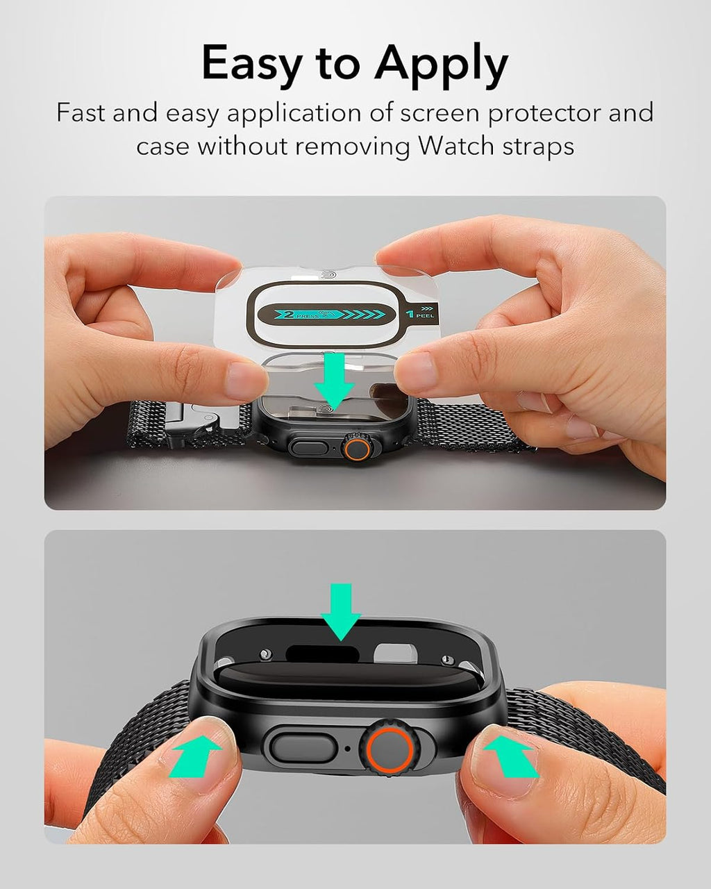B0D14KWMTL | ESR for Apple Watch Ultra 4 (2026)/3/2/Ultra Case with Screen Protector | Black | Image 6