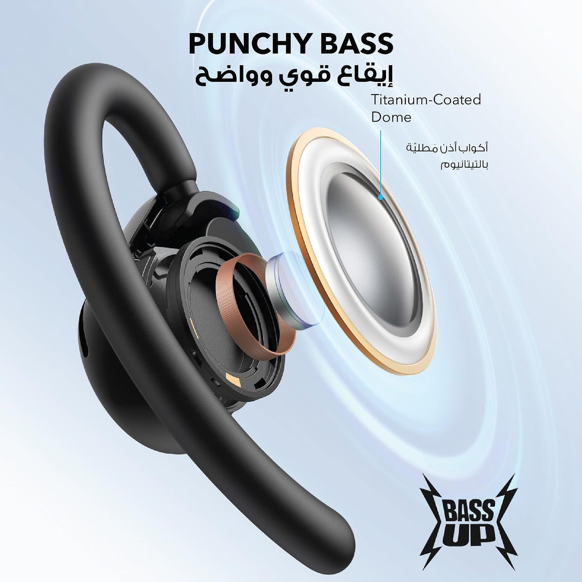 B0D2XRXNGY | soundcore by Anker V20i Open-Ear Headphones, 36H, IP55 | Black | Image 5