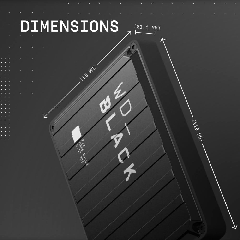 WD_Black P10, 6TB, Game Drive, Portable HDD, works with Playstation, Xbox, PC, & Console, save up to 150 games-WDBZ7D0060BBK-WESN — product image 3