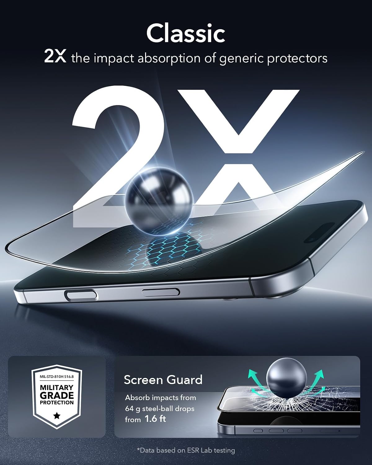 B0D5LZ2JFL | ESR 3 Pack for iPhone 17/iPhone 16 Pro Screen Protector, Align Frame | 3 Pack | Image 4