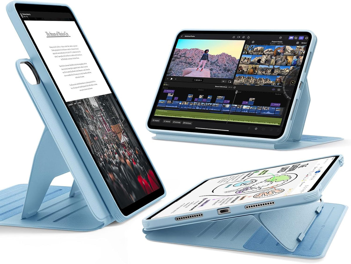 B0D6RFS2SQ | ESR for iPad Air 11 Inch Case (2025) M3/M2, iPad Air 7th/6th/5th/4th Gen Case (2024/2022/2020) 10.9 Inch, Removable Magnetic Cover, Adjustable Portrait/Landscape Stand, 9 Standing Angles, Light Blue | Light Blue | Image 1