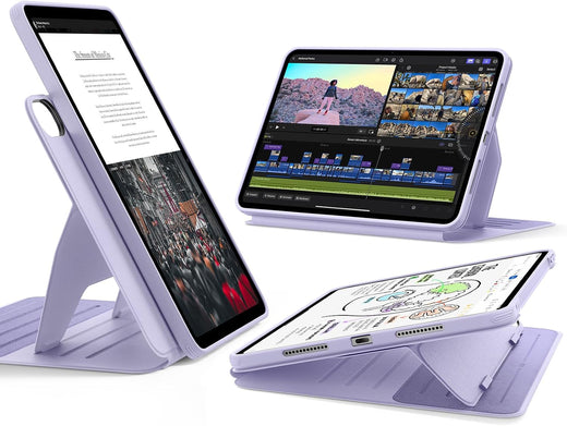 ESR for iPad Air 13 Inch Case (2025/2024) M3/M2, Removable Magnetic Cover, Adjustable Portrait/Landscape Stand with Raised Screen View, 9 Standing Angles, Shift Series, Light Purple