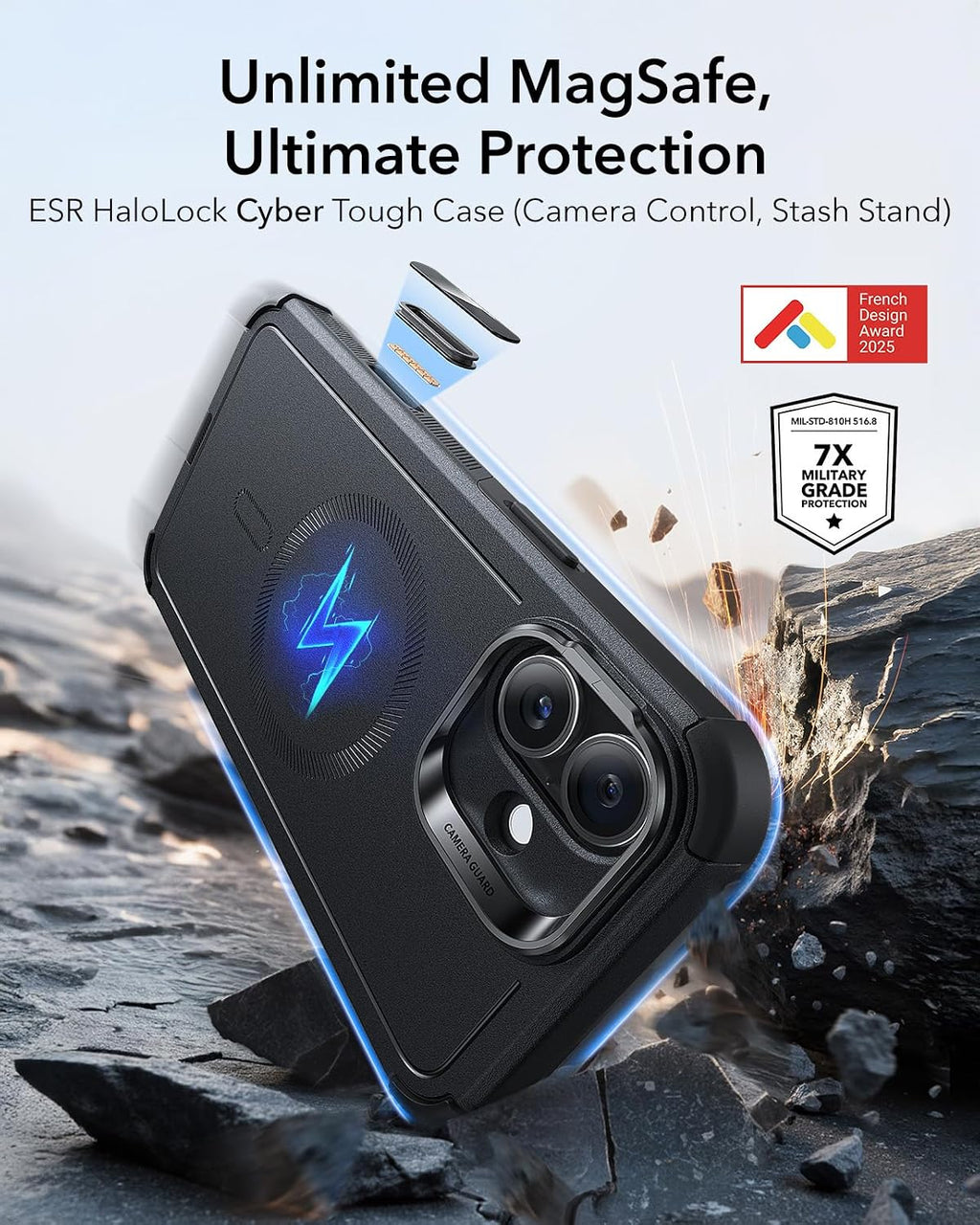 B0D7ZWHKPD | ESR Case for iPhone 16, Compatible with MagSafe, 360 Degree Protective Case Black | Default Title | Image 3
