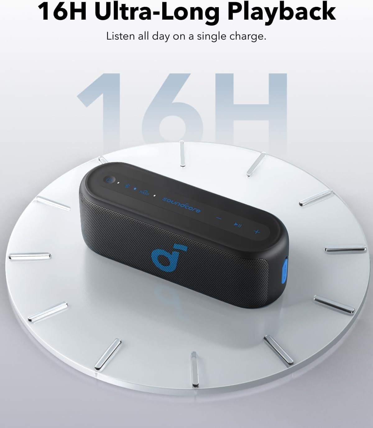 B0D87CLCWJ | soundcore by Anker Select 2S Bluetooth Speaker with 20W Stereo Sound, BassUp, Custom EQ, Wireless Stereo Pairing, IPX7 Waterproof and 16H Playtime, Portable Speaker for Home, Hiking and Outdoors | Default Title | Image 4