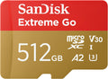 SanDisk 512GB Extreme Go micro SDXC card + SD adapter, (For Android Devices, Gaming Consoles, Drones, Action Cams, UHS-I, up to 200 MB/s, V30, 5K, 4K, UHD, Class 10, U3) For Amazon — product image 1