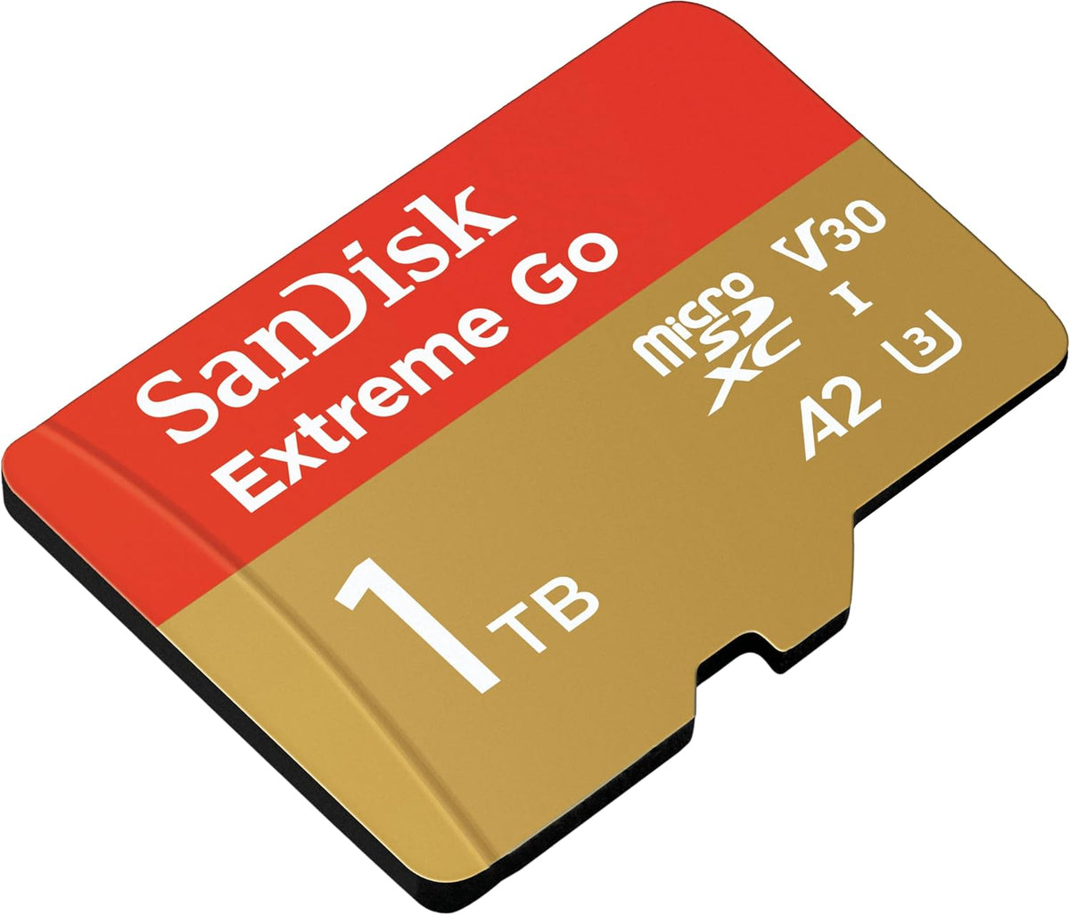 SanDisk 1TB Extreme Go micro SDXC card + SD adapter, (For Android Devices, Gaming Consoles, Drones, Action Cams, UHS-I, up to 200 MB/s, V30, 5K, 4K, UHD, Class 10, U3) For Amazon — product image 2
