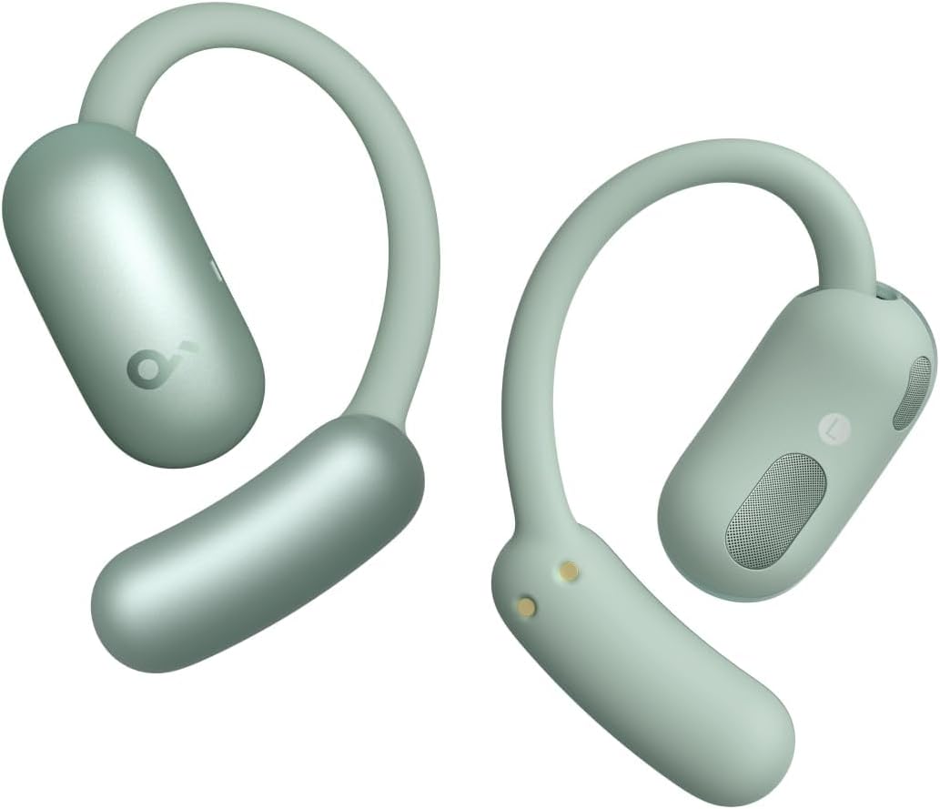 B0DFGH49TC | soundcore AeroFit 2 by Anker Open Ear Headphones, AI Translation, Adjustable Ear Hooks, Firm Hold, Deep Bass, Hi-Res Audio, 42h Playtime, Bluetooth 5.4, Wireless Charging, IP55, Clear Calls Through AI | Green | Image 1