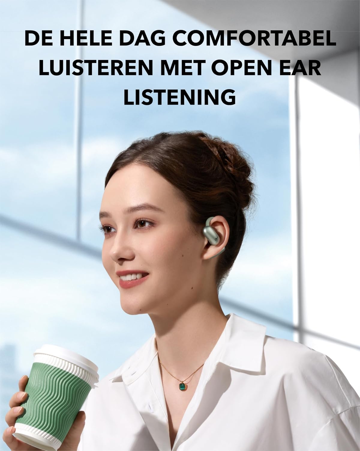 B0DFGH49TC | soundcore AeroFit 2 by Anker Open Ear Headphones, AI Translation, Adjustable Ear Hooks, Firm Hold, Deep Bass, Hi-Res Audio, 42h Playtime, Bluetooth 5.4, Wireless Charging, IP55, Clear Calls Through AI | Green | Image 2
