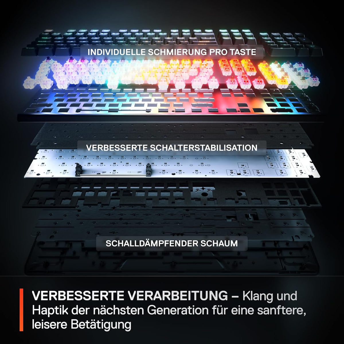 SteelSeries Apex Pro Gen 3 - HyperMagnetic Gaming Keyboard - OmniPoint 3.0 Switches - Adjustable Response - Rapid Trigger - Rapid Tap/SOCD - OLED - RGB - PBT Keycaps - German Layout QWERTZ — product image 5