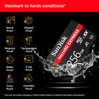 SanDisk 256GB Express microSD Card, Up to 880MB/s Read, Up to 650MB/s Write, 210MB/s Sustained Write, U3, C10 - SDSQXFN-256G-GN4NN — product image 5