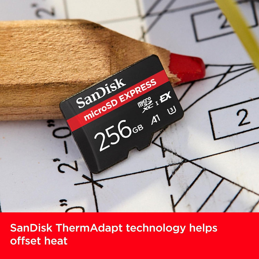 SanDisk 256GB Express microSD Card, Up to 880MB/s Read, Up to 650MB/s Write, 210MB/s Sustained Write, U3, C10 - SDSQXFN-256G-GN4NN — product image 7
