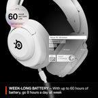 SteelSeries Arctis Nova 5X Wireless - Xbox Gaming Headset - White - 100+ Audio Presets via App - Neodymium Magnetic Drivers - 60H Battery - 2.4GHz / BT - Gen2.X Mic - Supports PC, PS, Switch, Mobile — product image 5