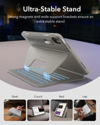 B0DHCK22YB | ESR for iPad A16 Case, iPad 11th/10th Generation Case (2025/2022), Removable Magnetic Cover, Adjustable Portrait/Landscape Stand with Raised Screen View, 9 Standing Angles,Titanium | Titanium | Image 4