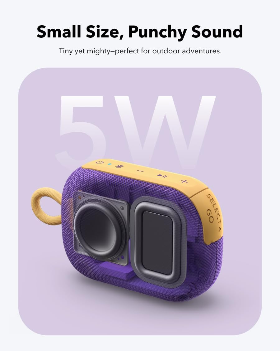 B0DHFZW4CV | soundcore by Anker Select 4 Go Speaker, IP67 Waterproof, 20H | Purple | Image 3