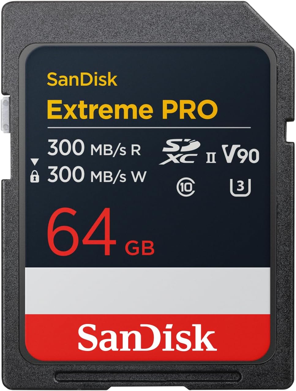 SanDisk Extreme PRO 64GB SDXC Memory Card, 300MB/s Read & Write speeds, 8K, V90, UHS-II — product image 1
